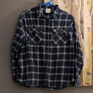 Blue And White Plaid Shirt Size Large